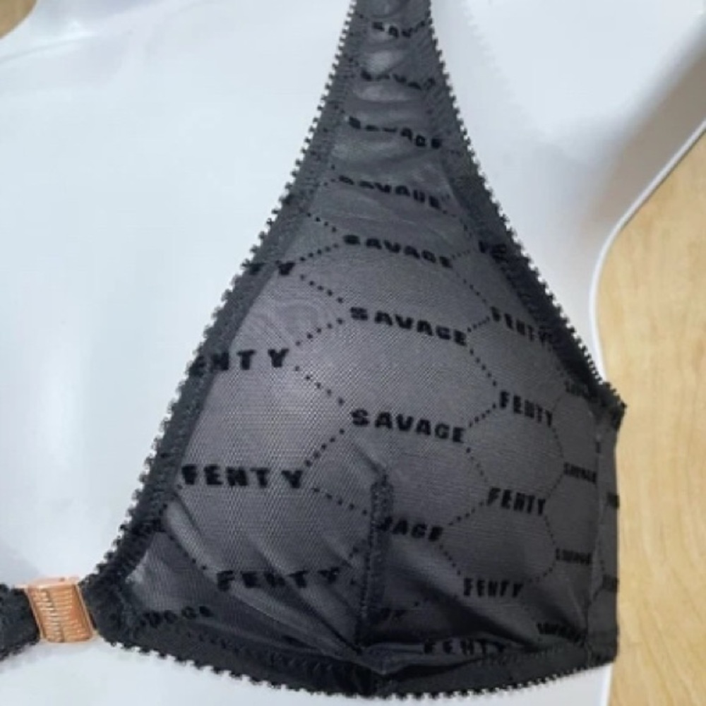 Savage X Fenty Black Sheer Bralette - Picture 2 of 6